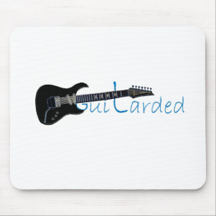 Guitarded svart elektrisk gitarr musmatta
