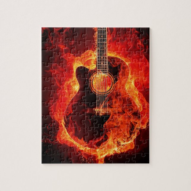 Guitare en-feu pussel (Vertikal)