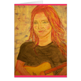 guitarflicka hälsningskort