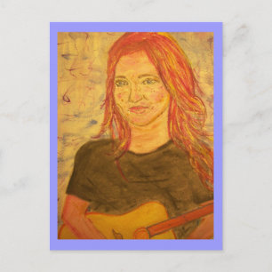 guitarflicka vykort