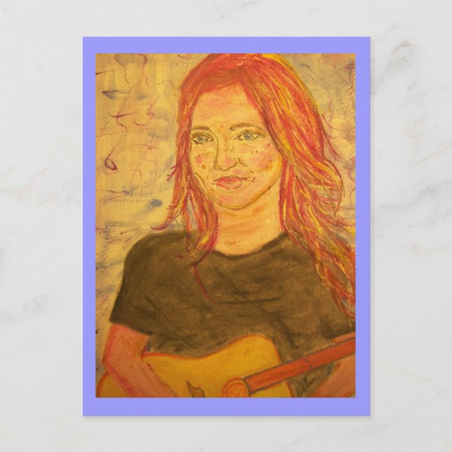guitarflicka vykort (Framsida)