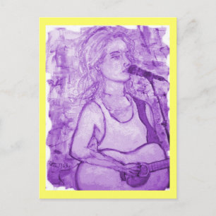 guitarflicka vykort