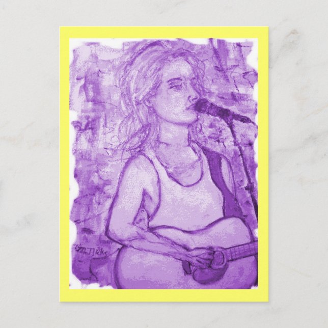 guitarflicka vykort (Framsida)