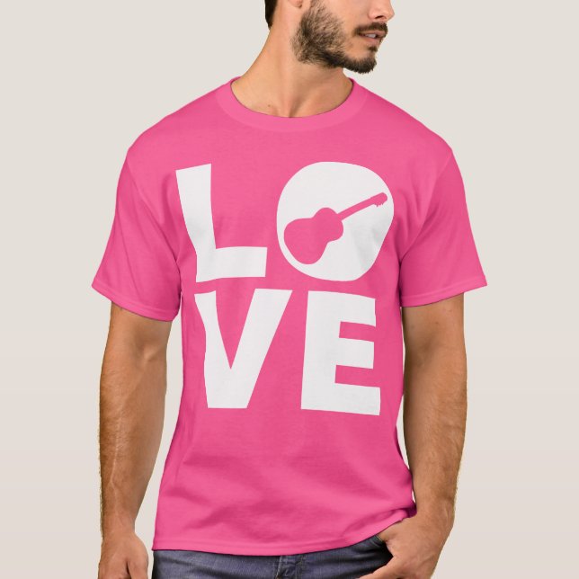 Guitargåva från kärlek, akustisk gitarr för gitarr t shirt (Framsida)