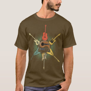 GuitarGuitar Älskare Retro Stil Gift för Guitarist T Shirt
