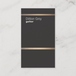 Guitarist-Affärskortet Minimalistic Black Visitkort