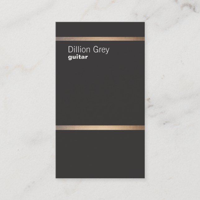 Guitarist-Affärskortet Minimalistic Black Visitkort (Framsida)