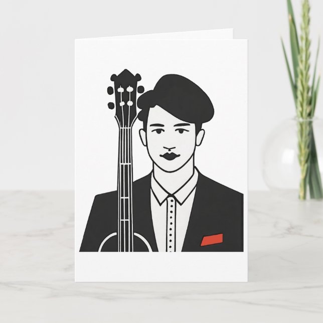 Guitarist Art Card Helgkort (Framsida)
