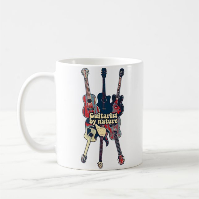 Guitarist av naturen. vintage kaffemugg (Vänster)