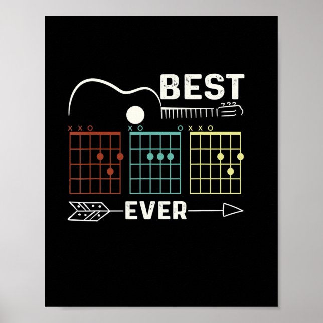Guitarist Bästa Pappa någonsin födelsedag Poster (Framsidan)