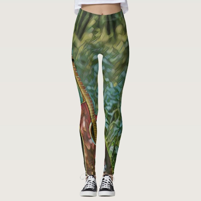Guitarist birthday gift leggings (Framsida)