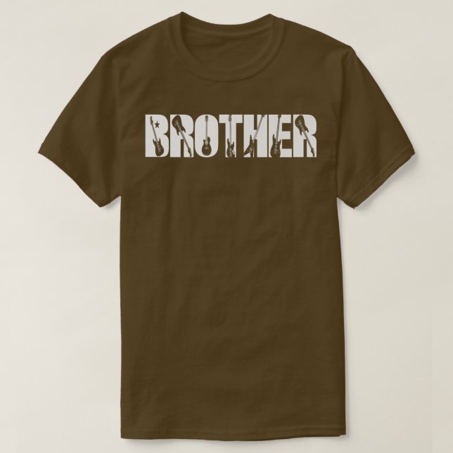 Guitarist Brother Funny Music Guitar Älskare Far T Shirt (Design framsida)