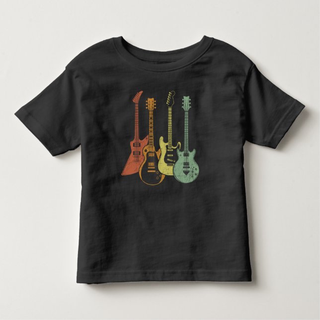 Guitarist Colorful Musical Instruments Guitars T Shirt (Framsida)