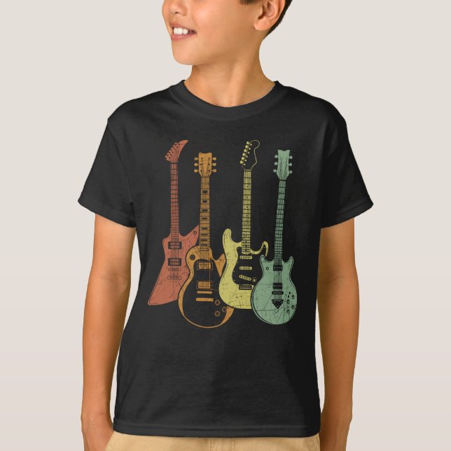 Guitarist Colorful Musical Instruments Guitars T Shirt (Framsida)