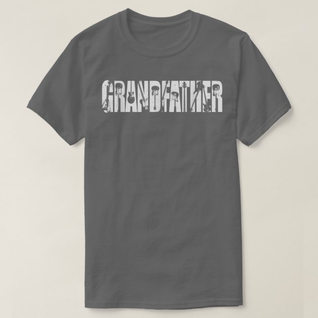 Guitarist Far Grandfather Guitar Fars dag Mu T Shirt (Design framsida)