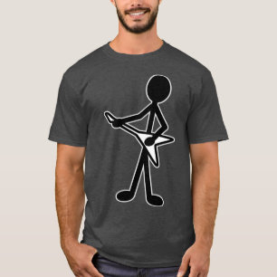 Guitarist Flies V Musician Stick figur T Shirt