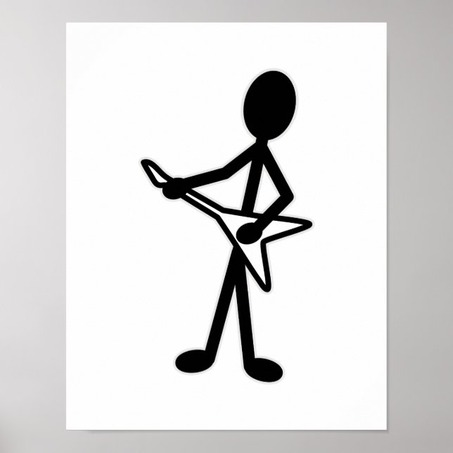 Guitarist Flies V Stick figur Poster (Framsidan)