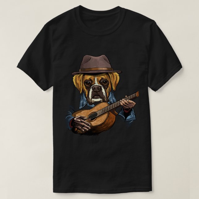 Guitarist för Acoustic Guitar Boxer Guitar Player  T Shirt (Design framsida)