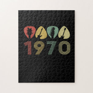 Guitarist Gitarr Plektrum 1970 Guitarist Birthday Pussel