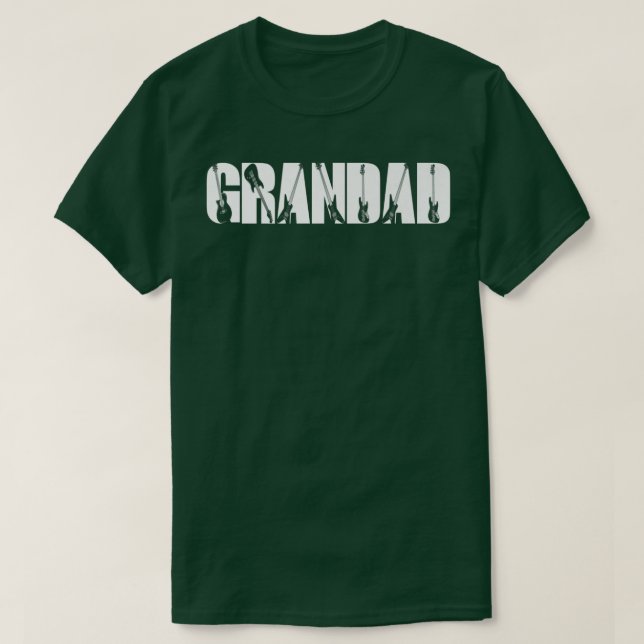Guitarist Grandad Funny Music Guitar Älskare Far T Shirt (Design framsida)