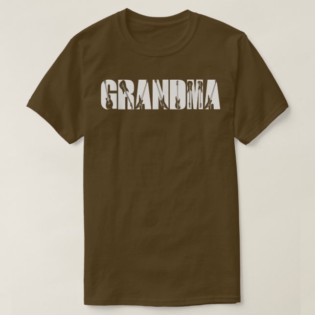 Guitarist Grandma Funny Music Guitar Älskare Mammo T Shirt (Design framsida)