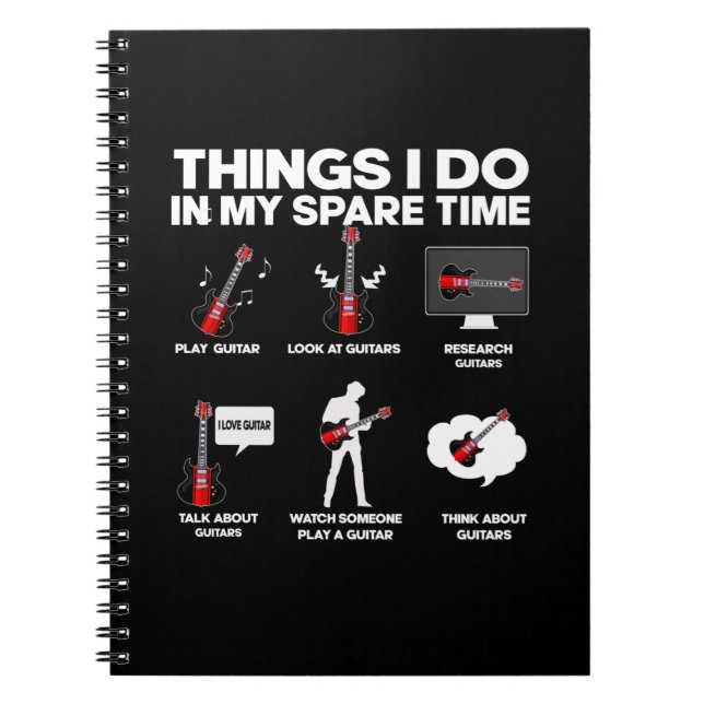 Guitarist Guitar Beroende Guitarist Music Birthday Anteckningsbok (Framsidan)