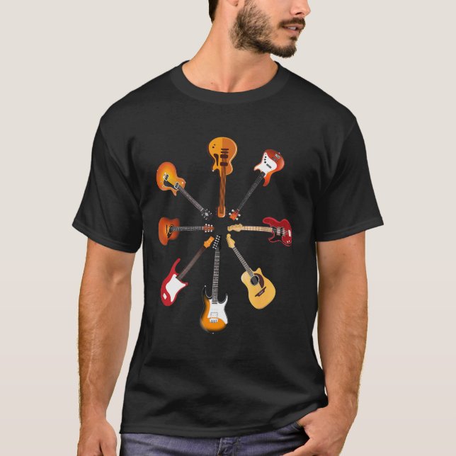 Guitarist - Guitar Circle kärlek dessa gitarrer Ma T Shirt (Framsida)