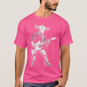 Guitarist Guitar - Cow Farmer Breeder Hereford Cat T Shirt