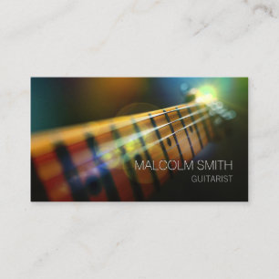 Guitarist Guitar Fretboard Light Flare Musician Visitkort