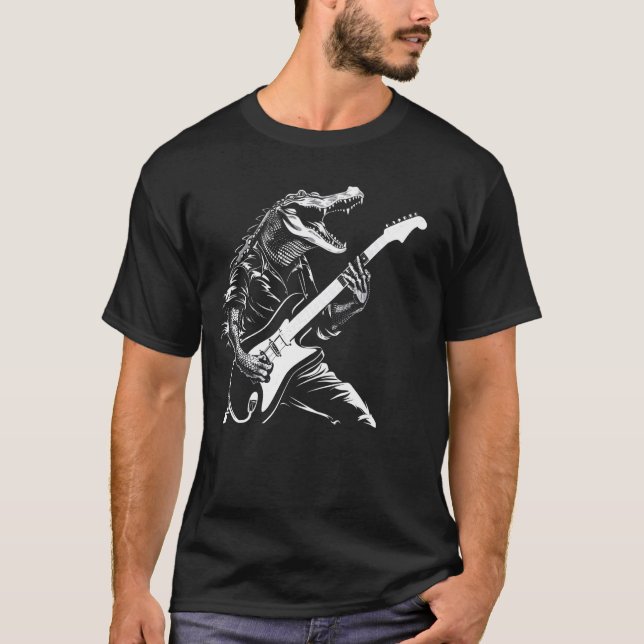 Guitarist Guitar - Guitar Player Alligator Pappa M T Shirt (Framsida)