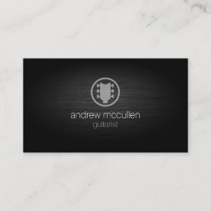 Guitarist Guitar Icon Brushed Metall Musician Visitkort