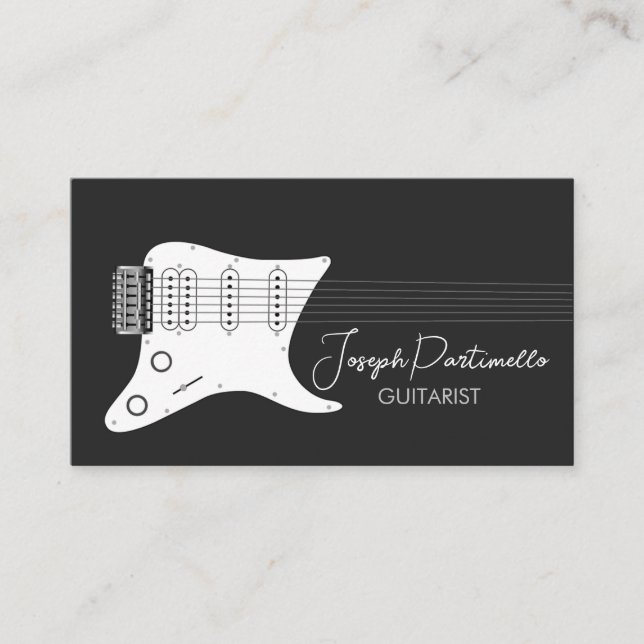 Guitarist Guitar Music Musician Visitkort (Framsida)