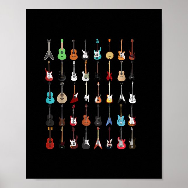 Guitarist Guitar Musical Instrument Rock and roll Poster (Framsidan)