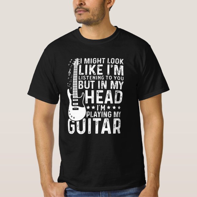 Guitarist Guitar Player Electric Funny Gift T Shirt (Framsida)