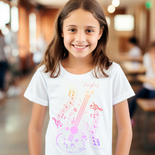 Guitarist Guitar Player Music Colorful Custom Name T Shirt