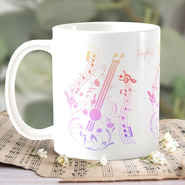 Guitarist Guitar Player Music Pink eget namn Kaffemugg (Guitarist Guitar Player Music Pink Custom Name Coffee Mug)