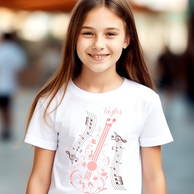 Guitarist Guitar Player Music Pink eget namn T Shirt (Guitarist Guitar Player Music Pink Custom Name T-Shirt)