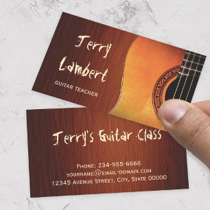 Guitarist Guitar Player Teacher Snyggt Wood look Visitkort