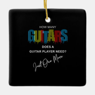 Guitarist hur många gitarrer föder julgransprydnad keramik