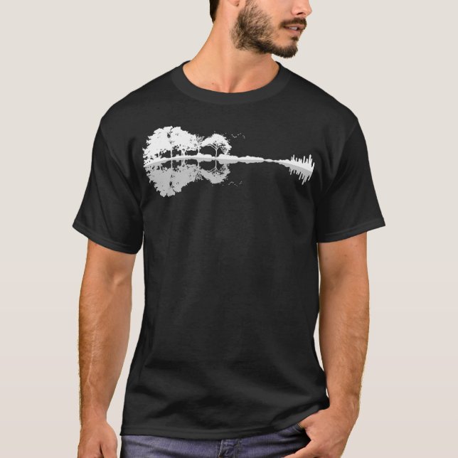 Guitarist i Acoustic Guitar Natature Forest Music  T Shirt (Framsida)