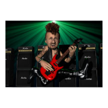 Guitarist i flygplanet Poster