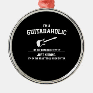 Guitarist jag är Guitarahofdag Julgransprydnad Metall