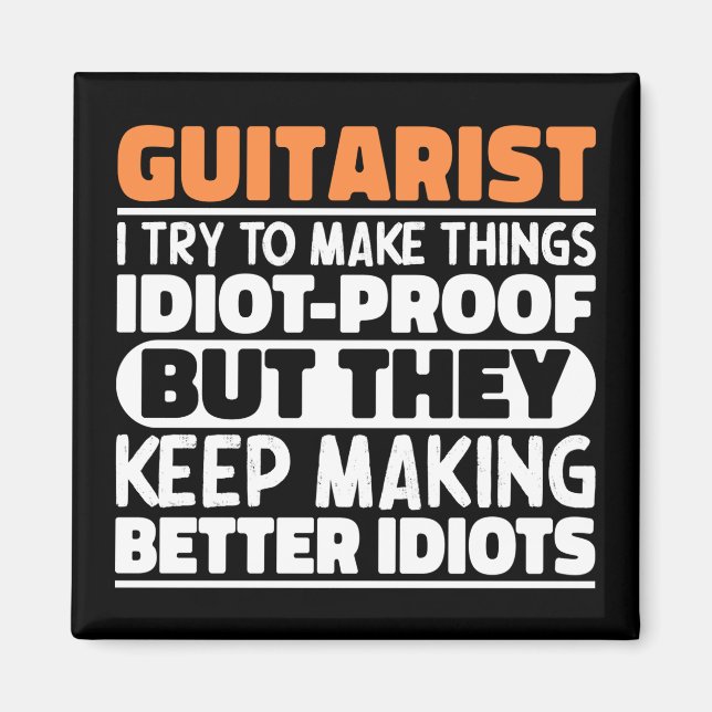 Guitarist jag försöker göra Sak Roliga meningar Magnet (Framsidan)