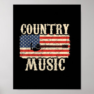 Guitarist Land Music Guitar American Flagga Birth Poster