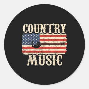 Guitarist Land Music Guitar American Flagga Birth Runt Klistermärke
