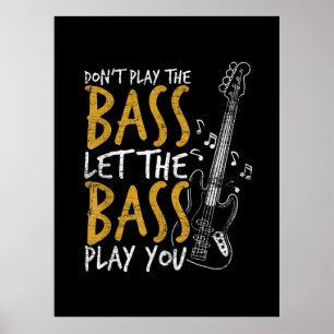 Guitarist lät Bass Guitar Birthday Poster