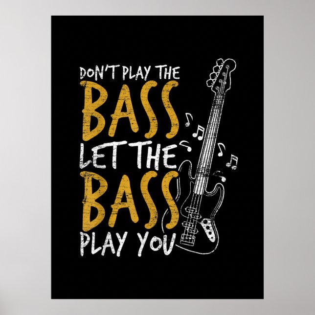 Guitarist lät Bass Guitar Birthday Poster (Framsidan)