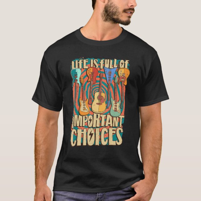Guitarist Life Electric Acoustic Guitar Retro Vint T Shirt (Framsida)