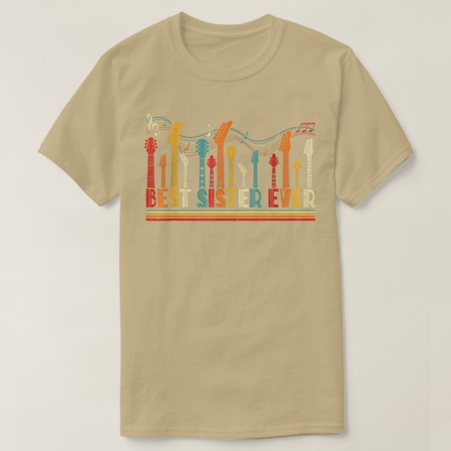 Guitarist Mor Best Sister Aldrig Guitar Mödrar T Shirt (Design framsida)