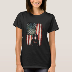 Guitarist Music USA flagga Guitar Patriotic Guitar T Shirt